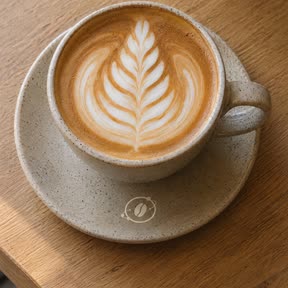 Orbit Coffee: a latte, close crop